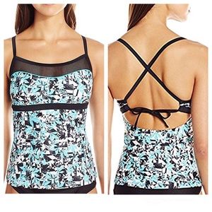 🆕 ADIDAS Geometric Overlay Strap Tankini (S)